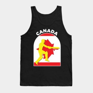 Canada Cricket Batsman Canada Flag Tank Top